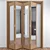 Oak Marston Clear Glass Folding Door 3D model small image 2