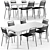 Aqua Virgio Dining Set: CB2 Table & Lucinda Stacking Chairs 3D model small image 1