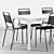 Aqua Virgio Dining Set: CB2 Table & Lucinda Stacking Chairs 3D model small image 2