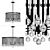 Austin Glass Drop Chandelier 3D model small image 1