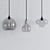 Moonlight 1-Light Pendant: Transparent Shade, Black Finish 3D model small image 1