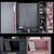 Black & Pink Plywood Wardrobe 3D model small image 1
