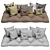 Elegant Trio: Decorative Pillows Set 3D model small image 2