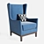 Brodie Upholstered Lounge Chair 3D model small image 1