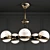 Elegant Brass Ball Chandelier 3D model small image 1