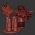 Elegant Protea Rose Flower Set 3D model small image 3
