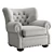 Elegant Churchill Chair with Nail Heads 3D model small image 1