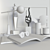 Golden Deco Set: Statuette, Vase, Candlestick, Book, Magazine, Glasses 3D model small image 2