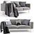 Elegant BoConcept Carlton Sofa 3D model small image 1