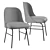 Sleek Metal Aleta Chair 3D model small image 1