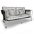 Darwin Military Sofa: Retro Style with a Militaristic Twist 3D model small image 2