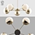 Copper Glow 5-Light Chandelier 3D model small image 1