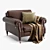 Elegant Leather Chair Set 3D model small image 1