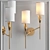 Modern Wall Sconce TATE: Stylish Brass and White Design 3D model small image 1