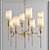 Modern Brass and White Chandelier 3D model small image 5