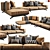 Modern Italian Dalton Sofa 3D model small image 1