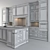 Elegant White Kitchen Set 3D model small image 3