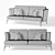 Minimalist Polo Living Sofa 3D model small image 3