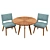 Blue Bliss: 3-Piece Dining Set 3D model small image 1