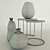 Zara Home Decor Set: Marble Gold Tables, Organic Bottles, Vintage Glass Vase 3D model small image 2