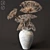 Elegant Floor Vase with Dry Hogweed 3D model small image 1