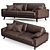 Industrial Chic Finch Leather Sofa 3D model small image 1