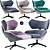 Sleek Camila Lounge Armchair 3D model small image 1