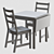 Nordviken: Foldable Table & Chairs 3D model small image 2