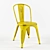 Rustic Yellow Stackable Metal Chair 3D model small image 1