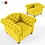 Windsor Velvet Accent Chair 3D model small image 1