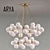 Elegant Satin Gold Chandelier 3D model small image 1