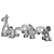 Wooden Animal Toys Set 3D model small image 3