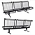 Durable Metal Bench for Stations 3D model small image 1