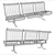 Durable Metal Bench for Stations 3D model small image 3