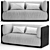 Sleek Fabric Sho Sofa 3D model small image 1