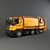 Rugged Rust Bucket Garbage Truck 3D model small image 2