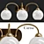 Vintage Gold 3-Light Bath Fixture 3D model small image 1