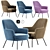 Modern Celine Strip Armchair: Sleek Design & Versatile Style 3D model small image 1