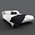 Sleek Modern Bed 3D model small image 1