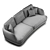 Elegant Parenthese Sofa: Sophisticated Design 3D model small image 3