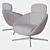 Sleek Swivel Russell Armchair 3D model small image 2