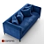 Angel Deep Blue Double Sofa 3D model small image 2