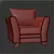 Elegant Velvet Armchair 3D model small image 3