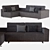 Modern Hampton Corner Sofa 3D model small image 1