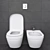 Elegant Flush Button Toilet 3D model small image 1