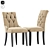 Classic Chesterfield Dining Chair Set 3D model small image 2