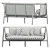 Modern Hem Wicker Sofa 3D model small image 2