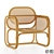 Minimalist Rattan Lounge Chair 3D model small image 1