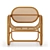 Minimalist Rattan Lounge Chair 3D model small image 2