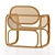 Minimalist Rattan Lounge Chair 3D model small image 3